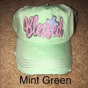 Mint Green “Blessed” Baseball Cap